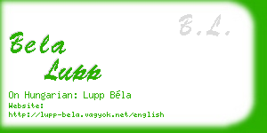 bela lupp business card